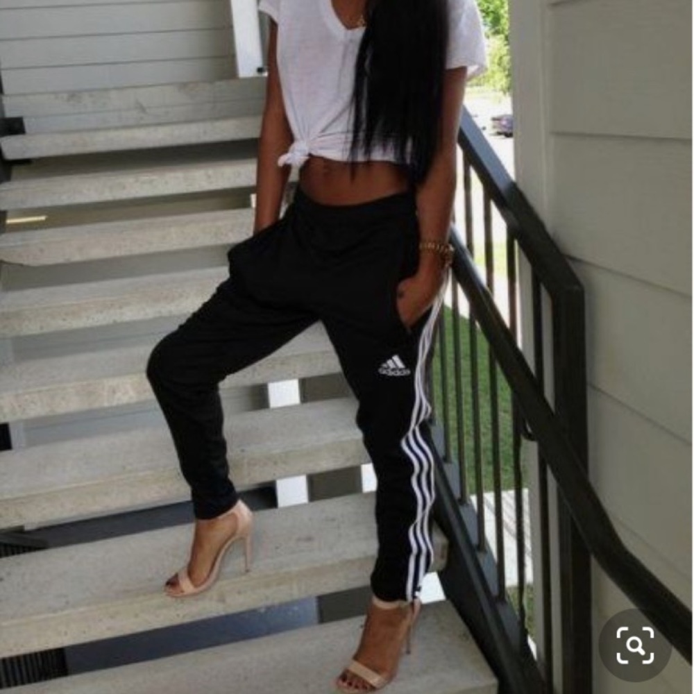Adidas 3 Stripe Skinny Athletic Pants